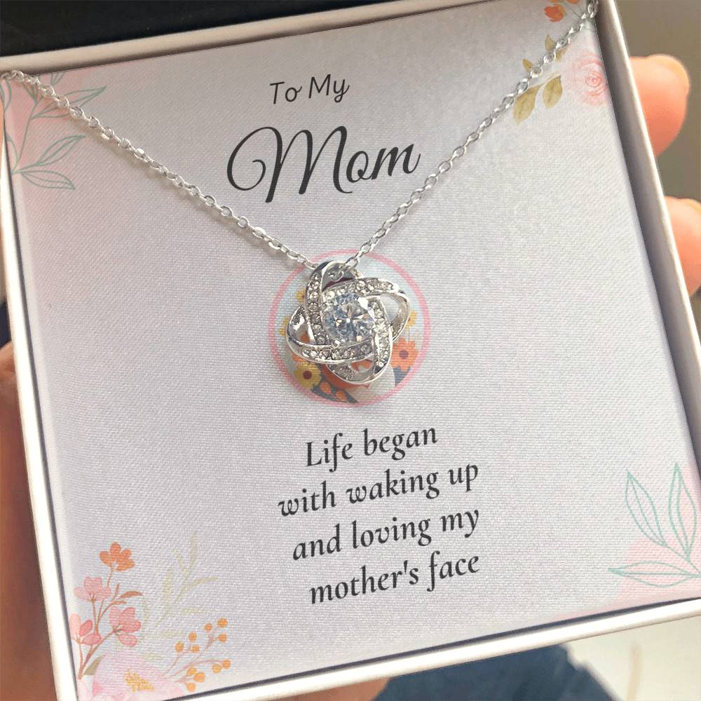 To My Mom Love Knot Necklace – Life Began with You — product image 1
