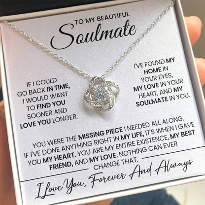 To My Soulmate Love Knot Necklace – Missing Piece — product thumbnail 1