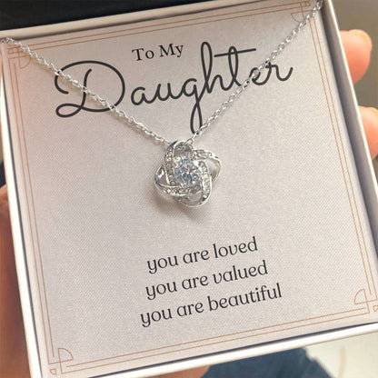 To My Daughter Love Knot Necklace – You Are Loved — product thumbnail 1