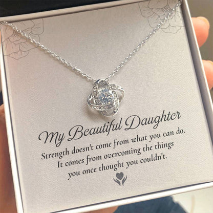 To My Daughter Love Knot Necklace – Strength and Courage — product thumbnail 1