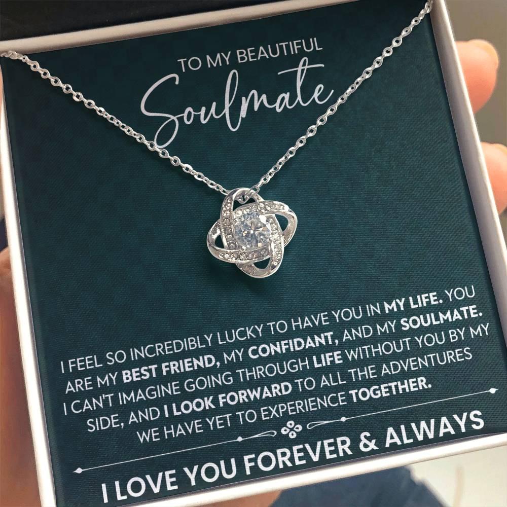 To My Beautiful Soulmate Love Knot Necklace – Life Adventures Together — product image 1