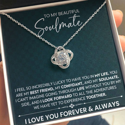 To My Beautiful Soulmate Love Knot Necklace – Life Adventures Together — product thumbnail 1