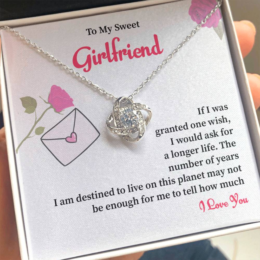 To My Sweet Girlfriend Love Knot Necklace - My Gorgeous Girlfriend Nec