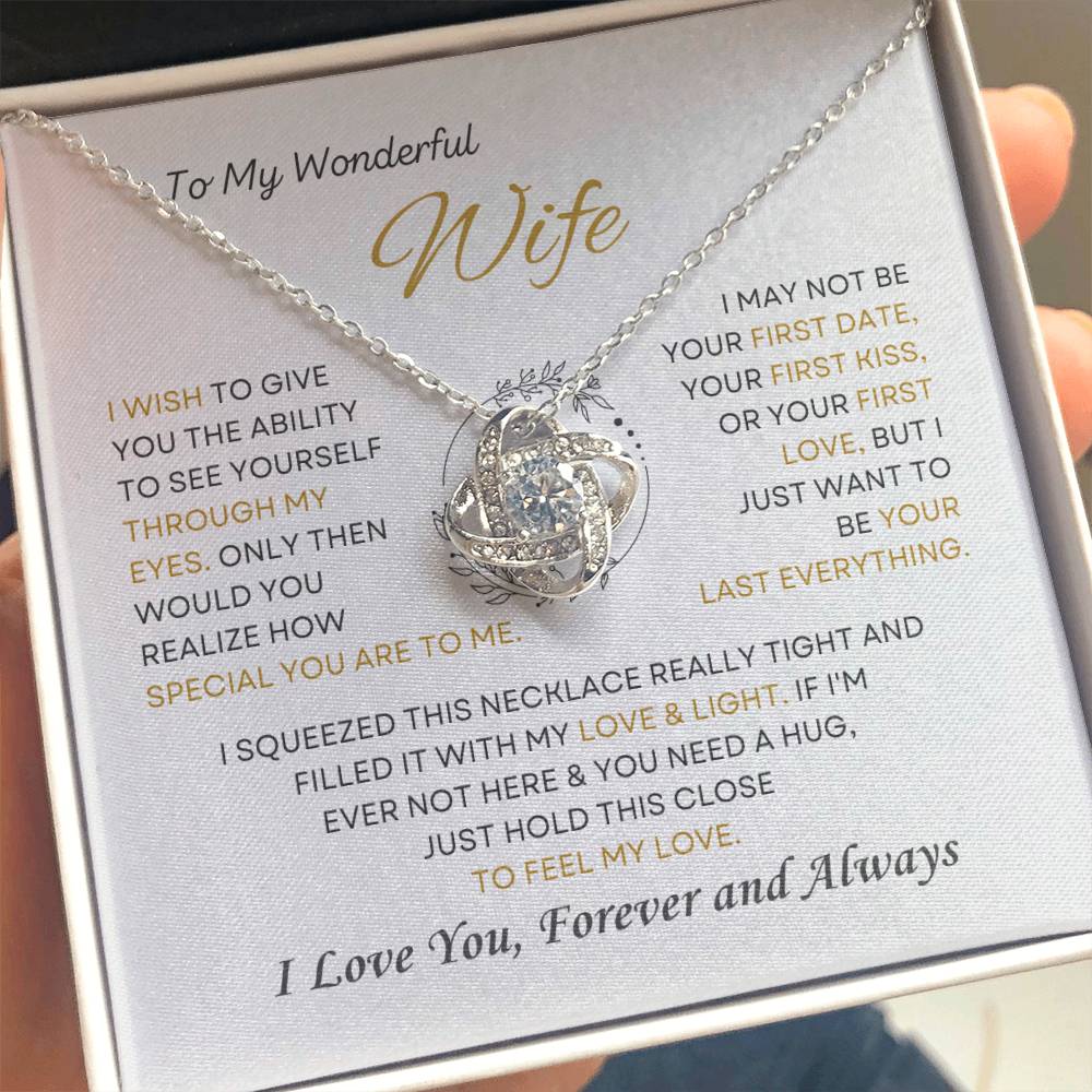 To My Wonderful Wife Love Knot Necklace – My Last Everything — product image 1