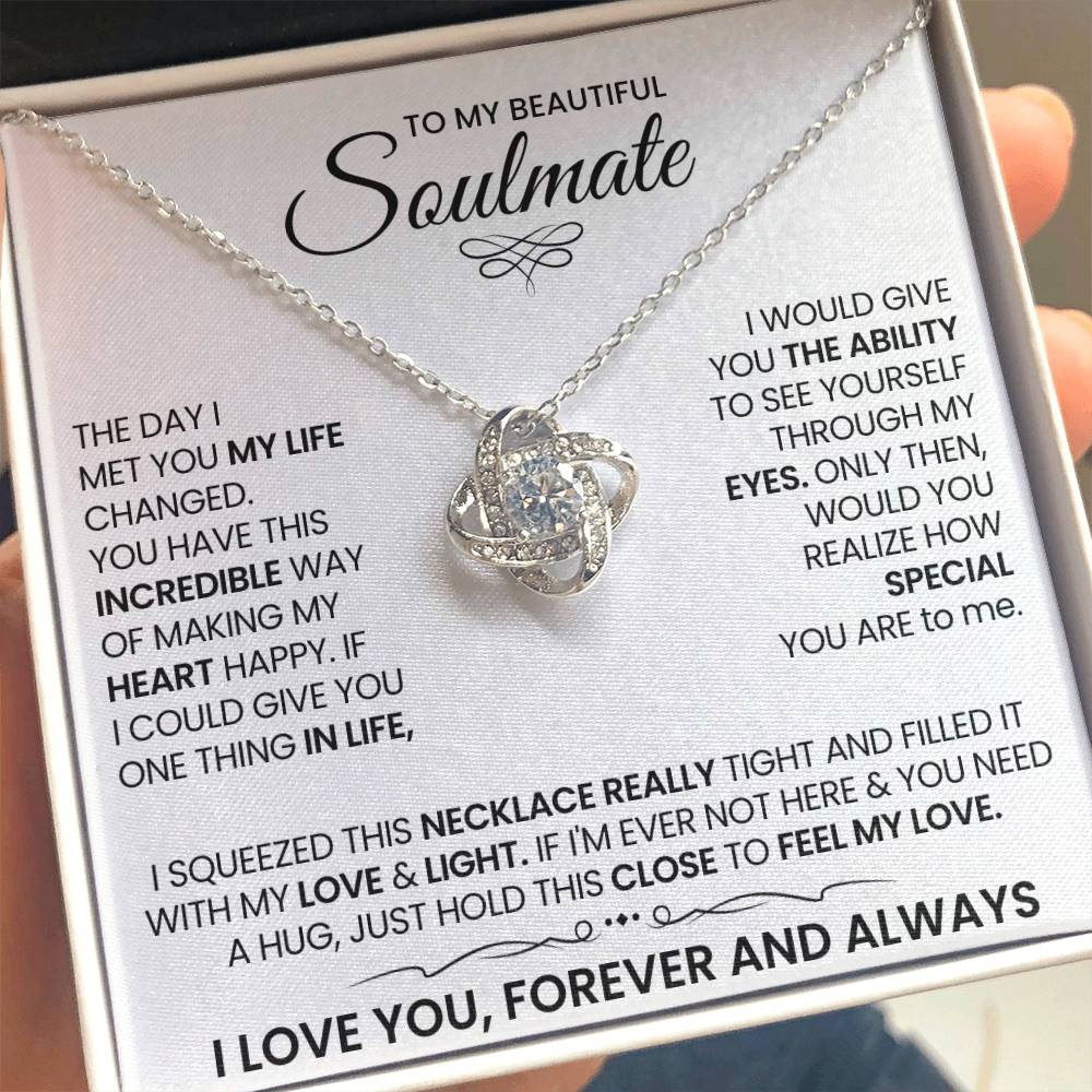 To My Beautiful Soulmate Love Knot Necklace – My Heart's Happiness — product image 1
