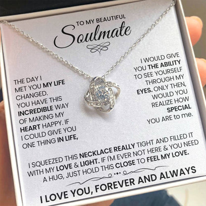 To My Beautiful Soulmate Love Knot Necklace – My Heart's Happiness — product thumbnail 1
