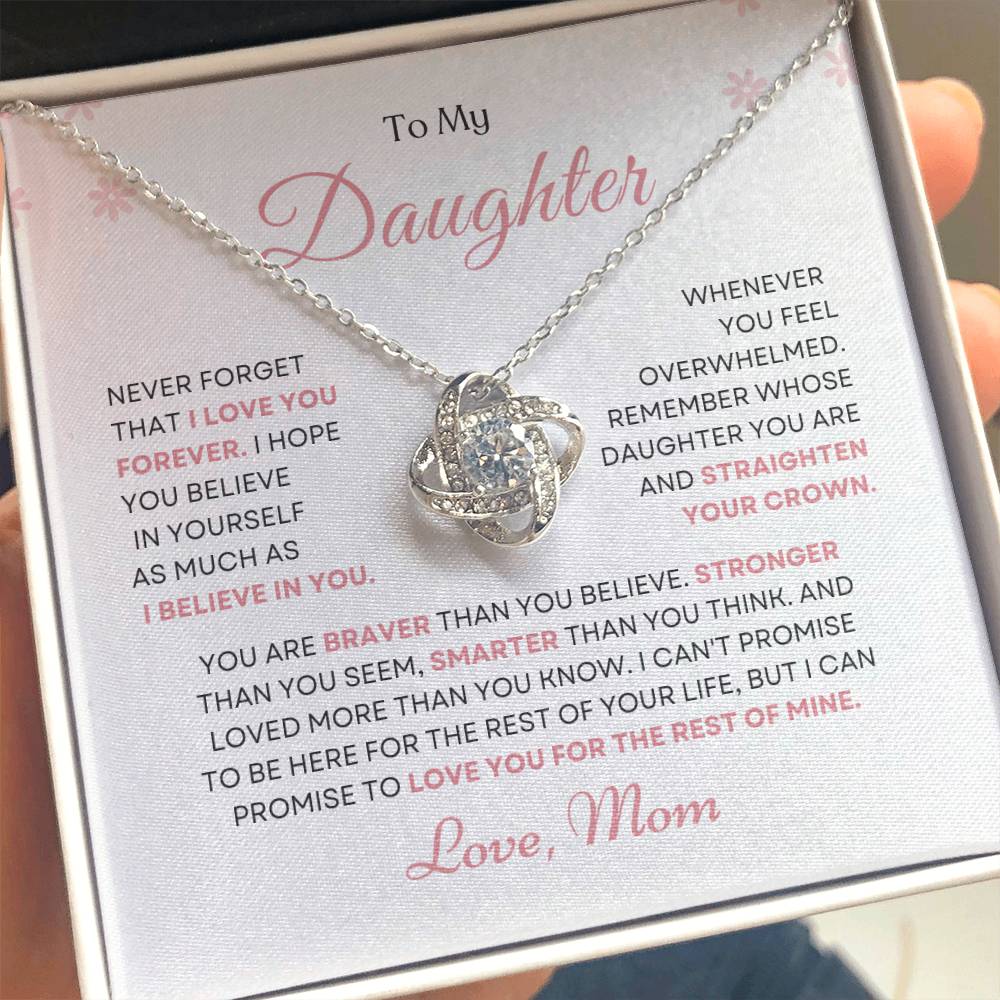To My Daughter Love Knot Necklace – Braver Than You Believe — product image 1