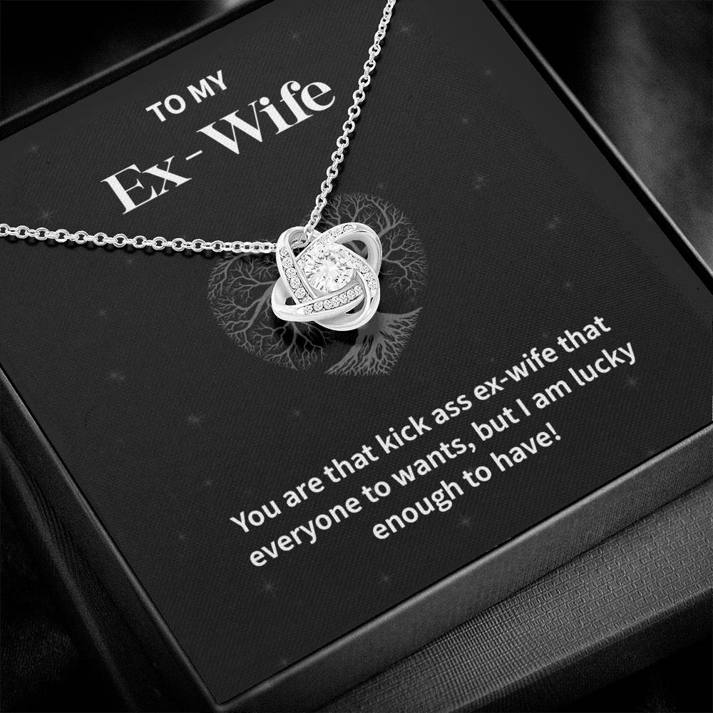 To My EX- Wife Gifts Beautiful Love Knot Necklace with Card for Ex-Wif