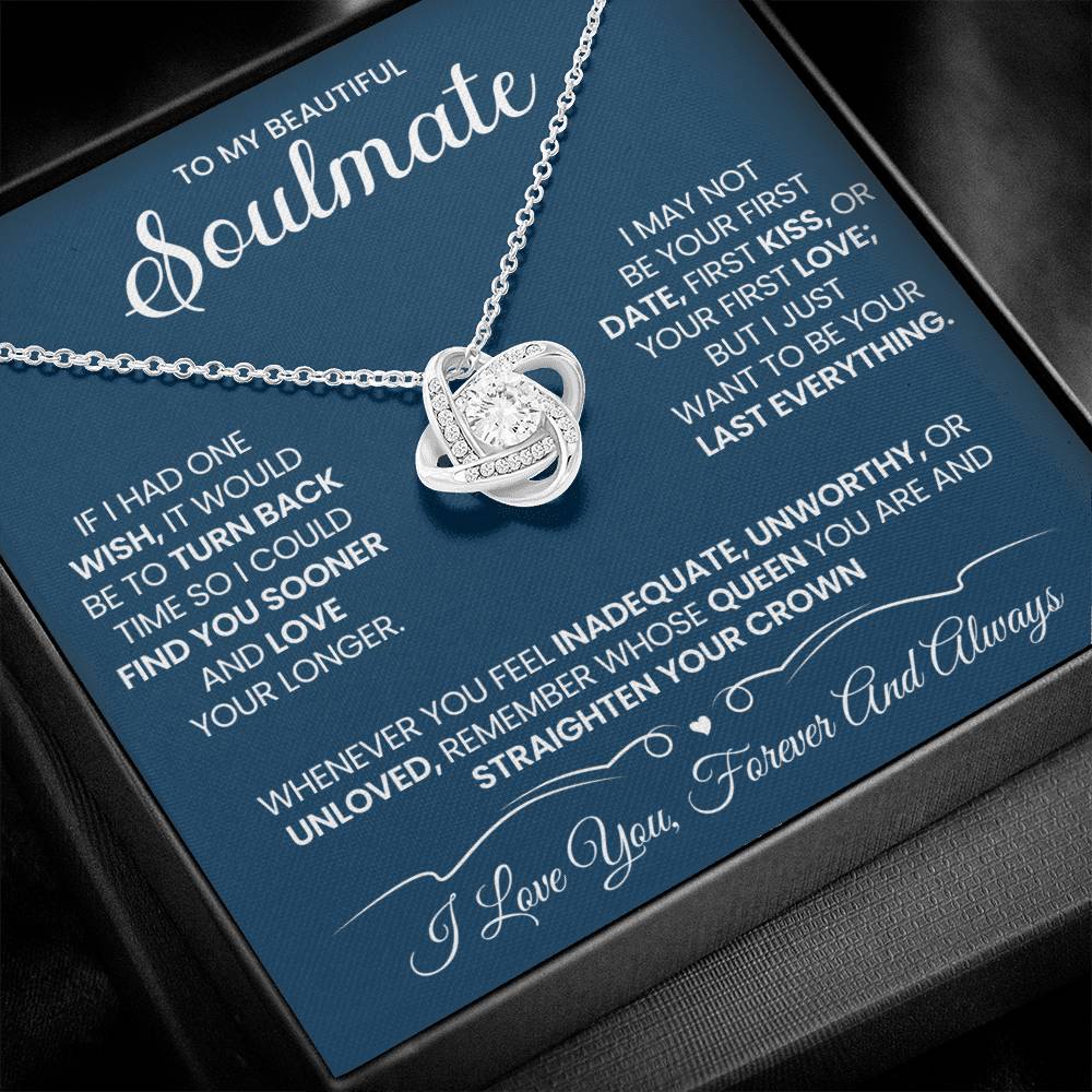 To My Beautiful Soulmate Necklace for Wife Women, Girlfriend Queen You Are