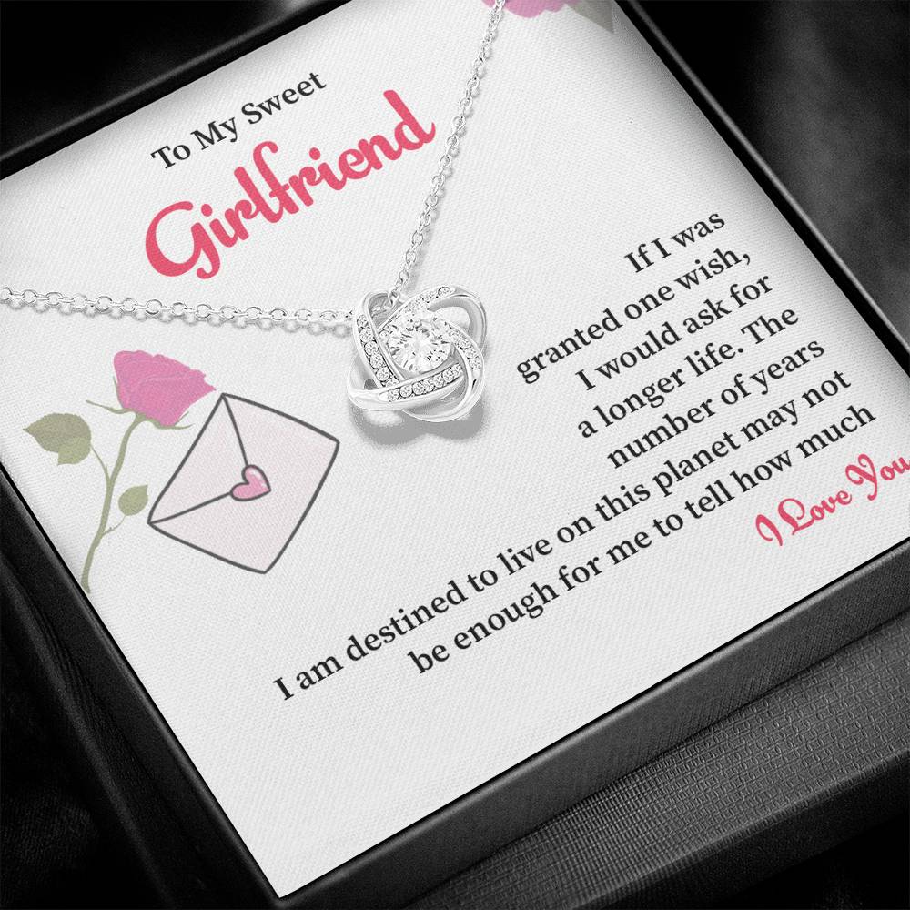 To My Sweet Girlfriend Love Knot Necklace - My Gorgeous Girlfriend Nec