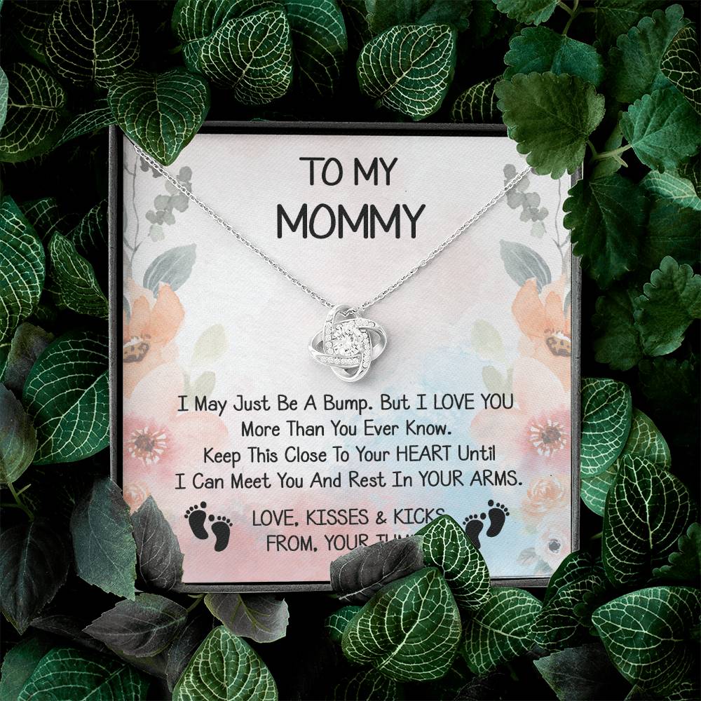 Mommy Gift Love Knot Necklace With Beautiful Message Card for New Momm