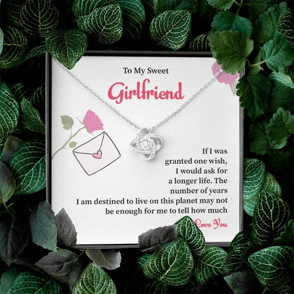 To My Sweet Girlfriend Love Knot Necklace - My Gorgeous Girlfriend Nec