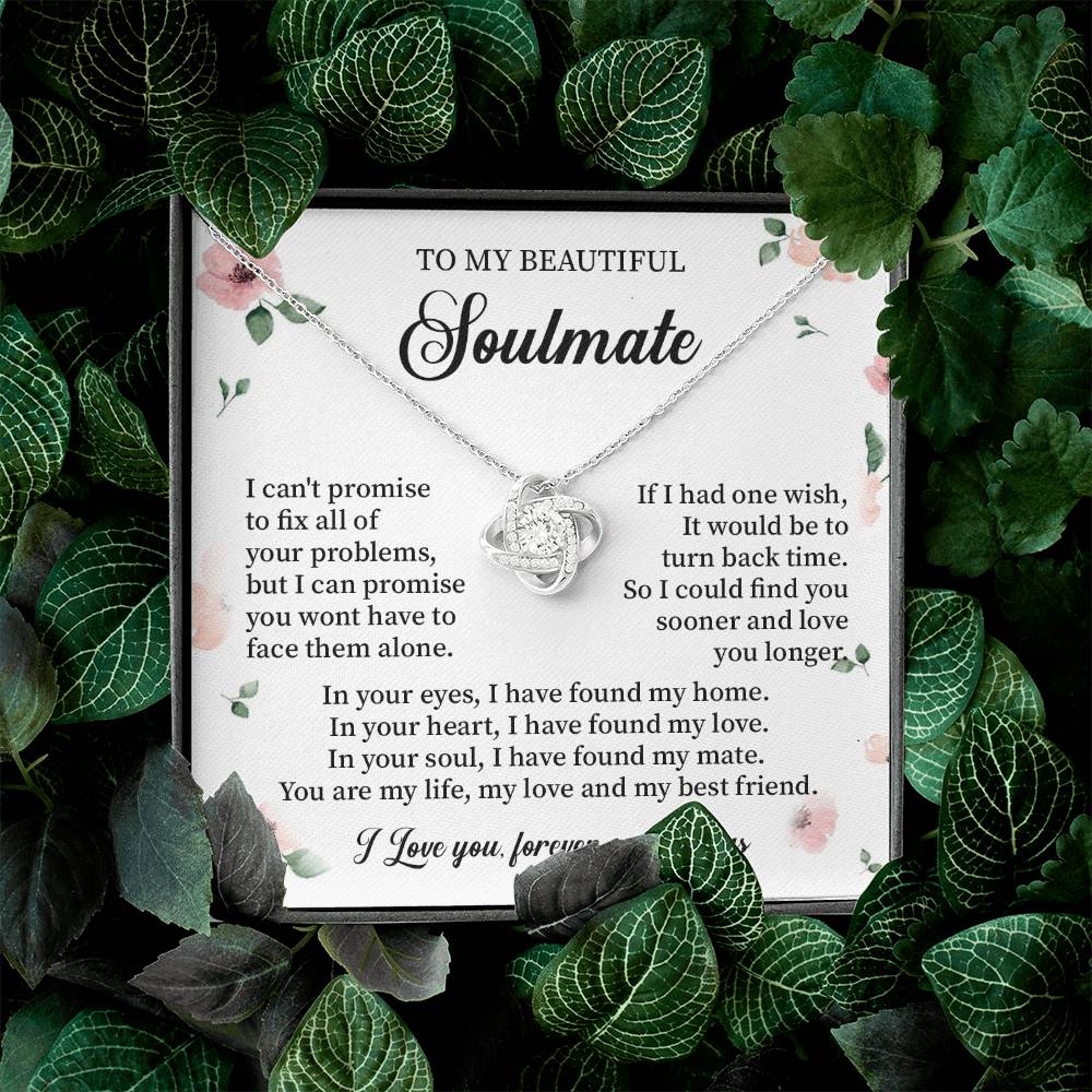 To My Beautiful soulmate necklace for women - my soulmate Love Knot ne