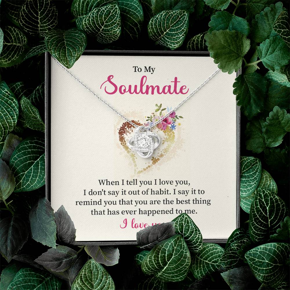 To My Soulmate Necklace for Women Gift From Husband Say I Love You - My Soulmate Love Knot Necklace Gifts for Her Anniversary Future Wife Necklace Romantic Gifts For My Wife with Card & Box