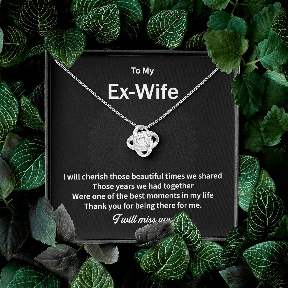 To My EX Wife Gifts Beautiful Love Knot Necklace with Card for Ex-Wife