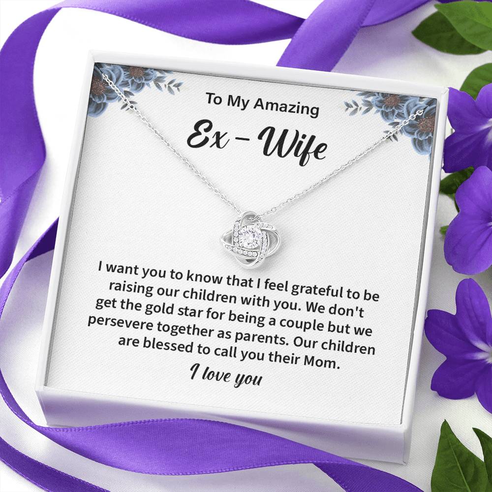 To My Amazing EX Wife Gifts Beautiful Love Knot Necklace with Card for