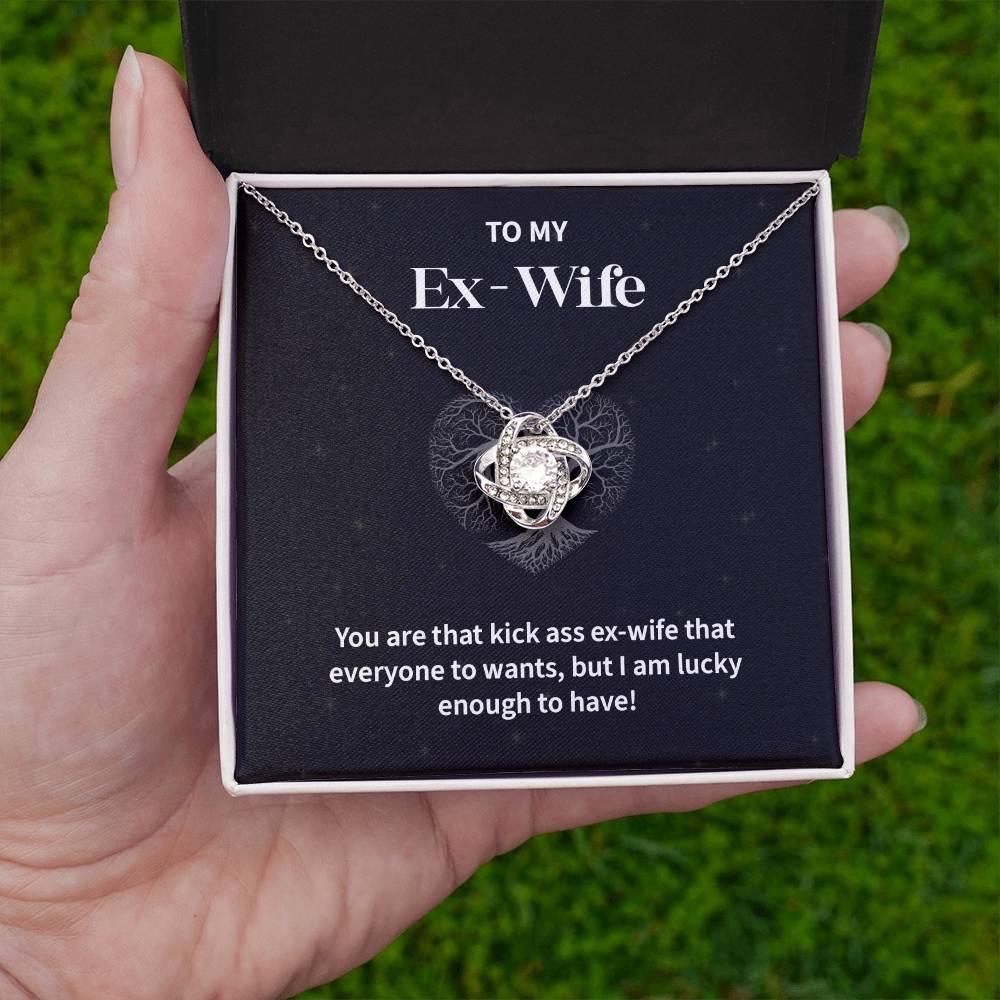 To My EX- Wife Gifts Beautiful Love Knot Necklace with Card for Ex-Wif