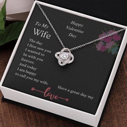 Valentine's Love Knot Necklace for Wife – The Day I First Saw You
