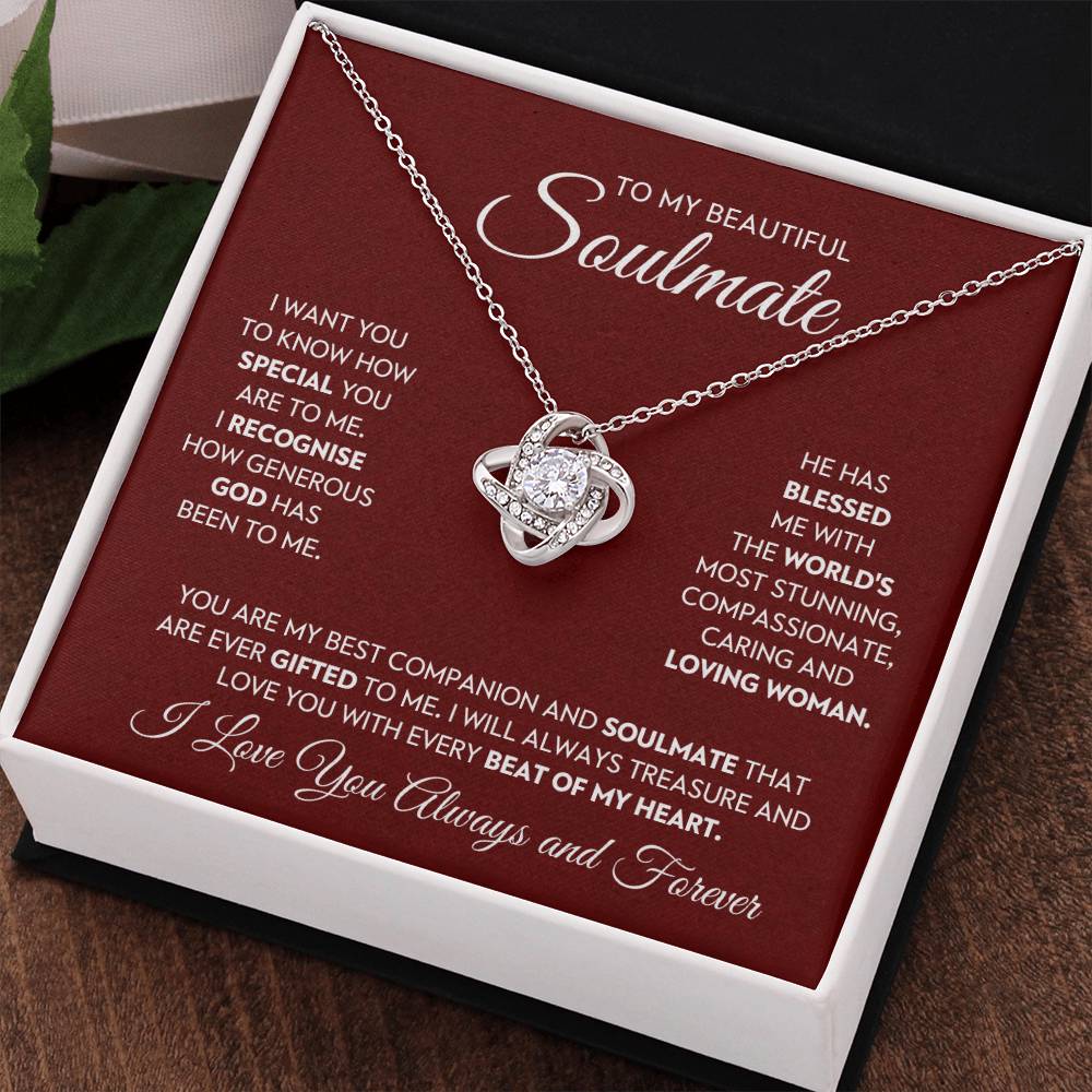 To My Beautiful Soulmate Love Knot Necklace – My Blessed Gift — product image 1
