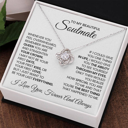 To My Beautiful Soulmate Love Knot Necklace – Straighten Your Crown — product thumbnail 17