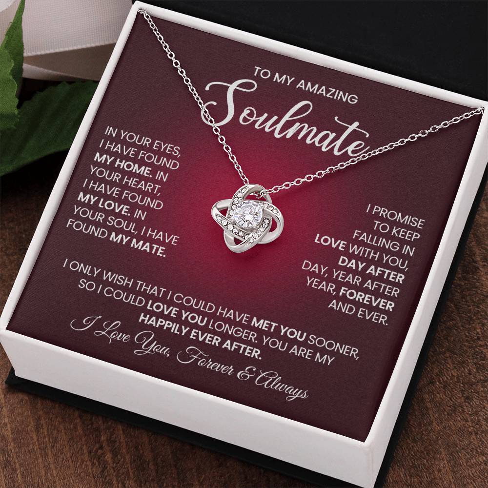 To My Amazing Soulmate Love Knot Necklace – My Happily Ever After — product image 17