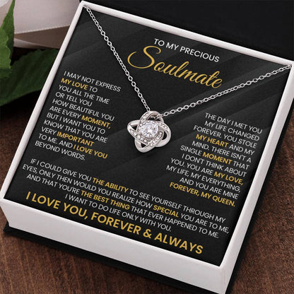 To My Precious Soulmate Love Knot Necklace – You Stole My Heart — product thumbnail 17