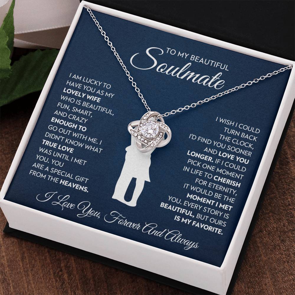 To My Lovely Wife Love Knot Necklace – Love You Longer — product image 17