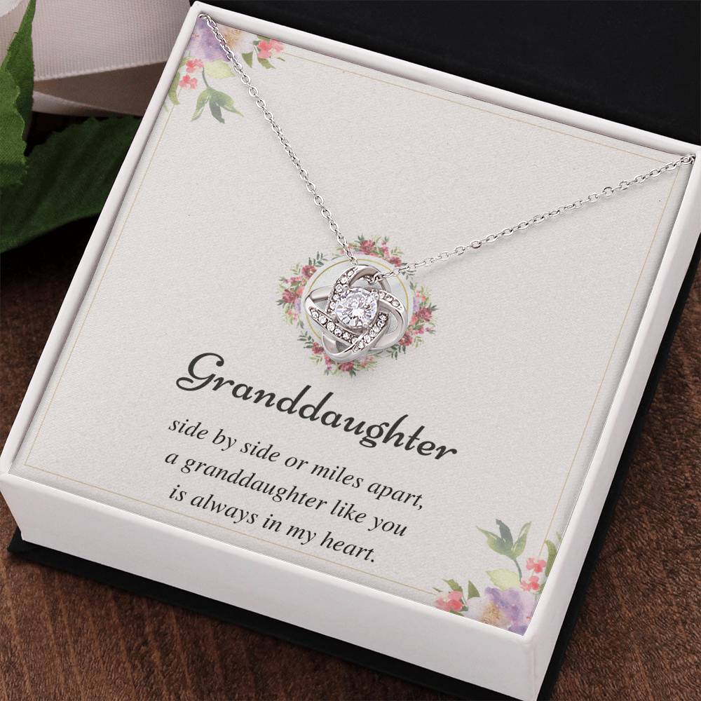 To My Granddaughter Love Knot Necklace – Side by Side or Miles Apart — product image 36