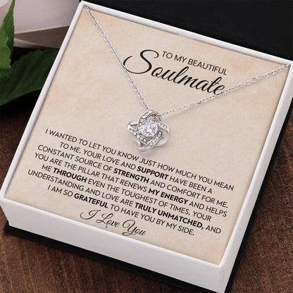 To My Beautiful Soulmate Love Knot Necklace – My Pillar of Strength — product thumbnail 17
