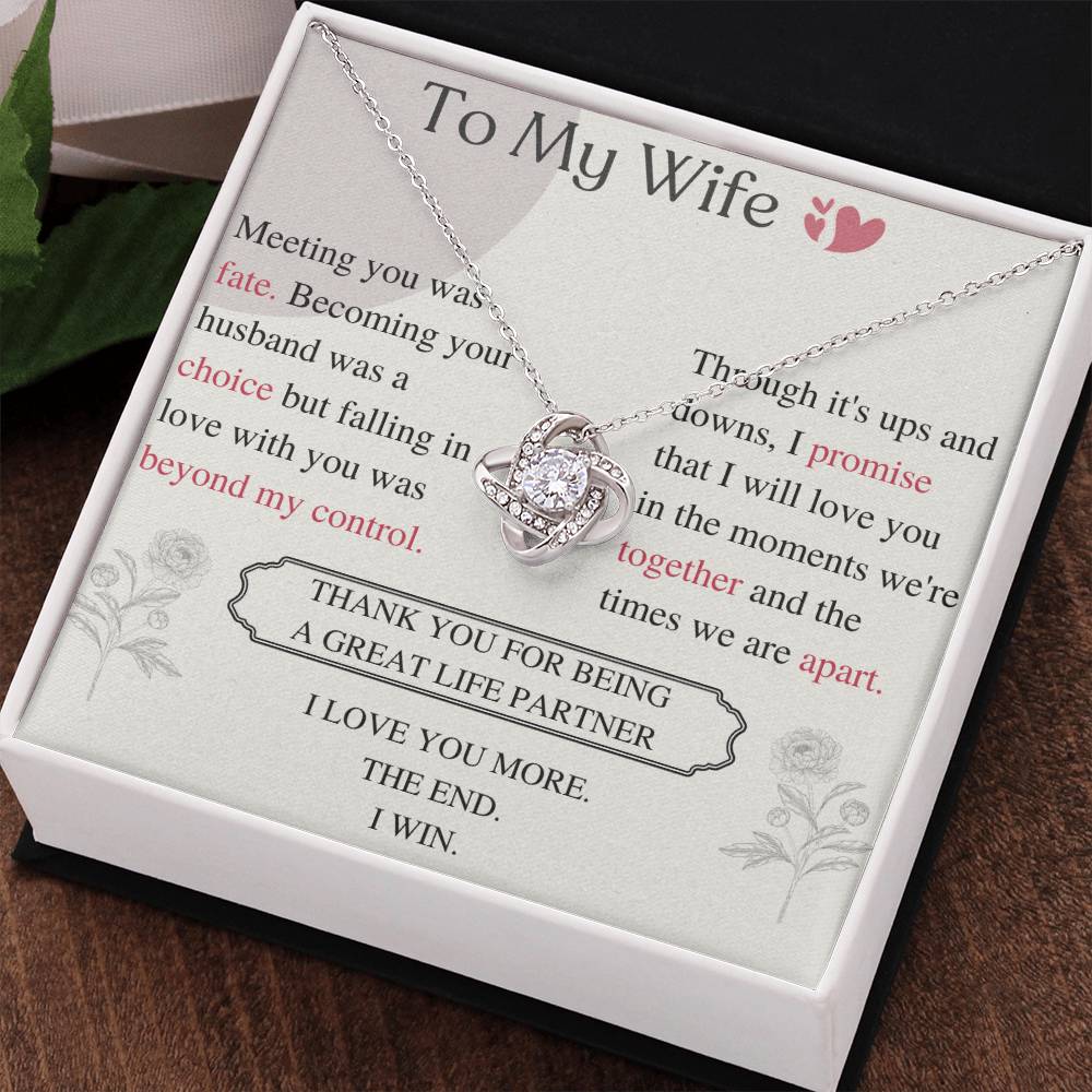To My Wife Love Knot Necklace – My Great Life Partner