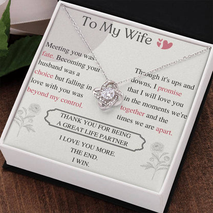 To My Wife Love Knot Necklace – My Great Life Partner
