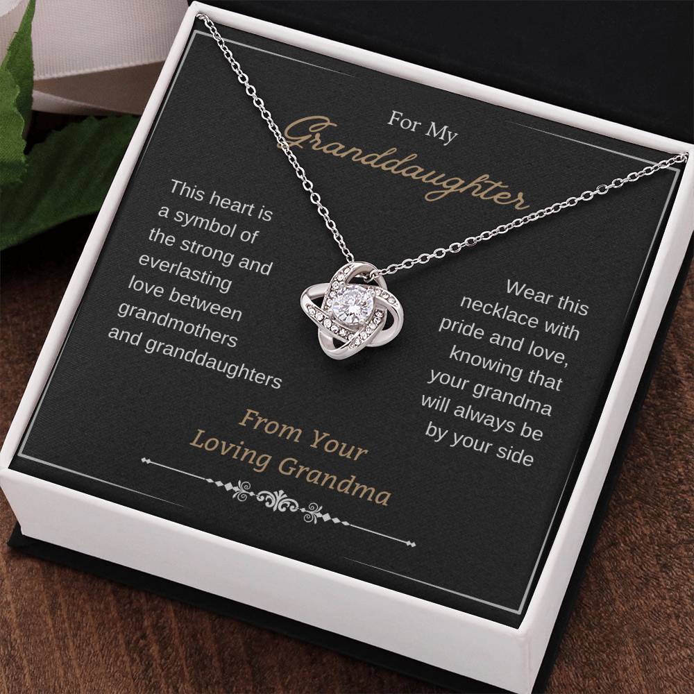 To My Granddaughter Love Knot Necklace – This Heart Is a Symbol — product image 17