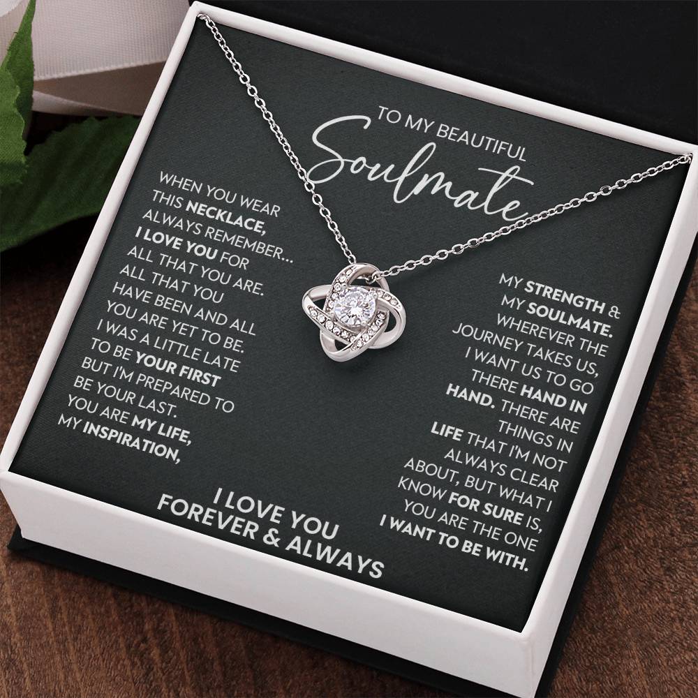 To My Beautiful Soulmate Love Knot Necklace – All That You Are — product image 17