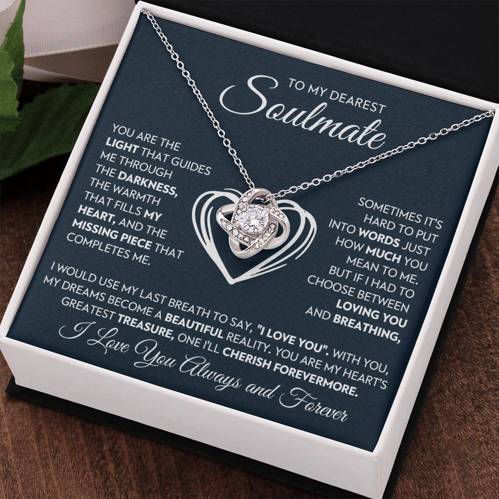 To My Dearest Soulmate Love Knot Necklace – You Complete Me — product image 1