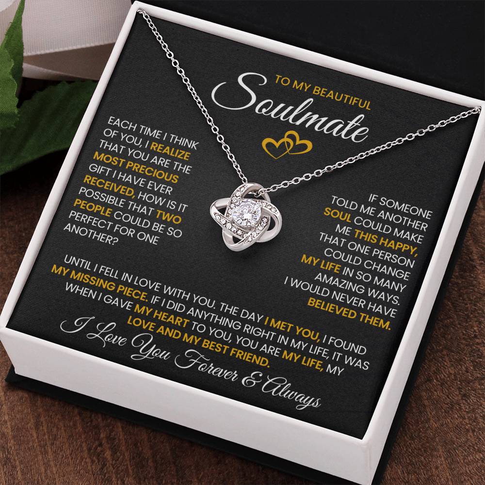 To My Beautiful Soulmate Love Knot Necklace – Precious Gift — product image 1
