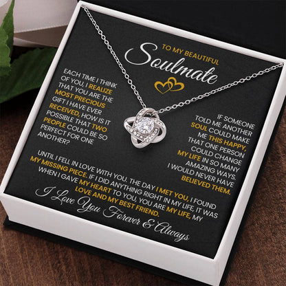 To My Beautiful Soulmate Love Knot Necklace – Precious Gift — product thumbnail 1