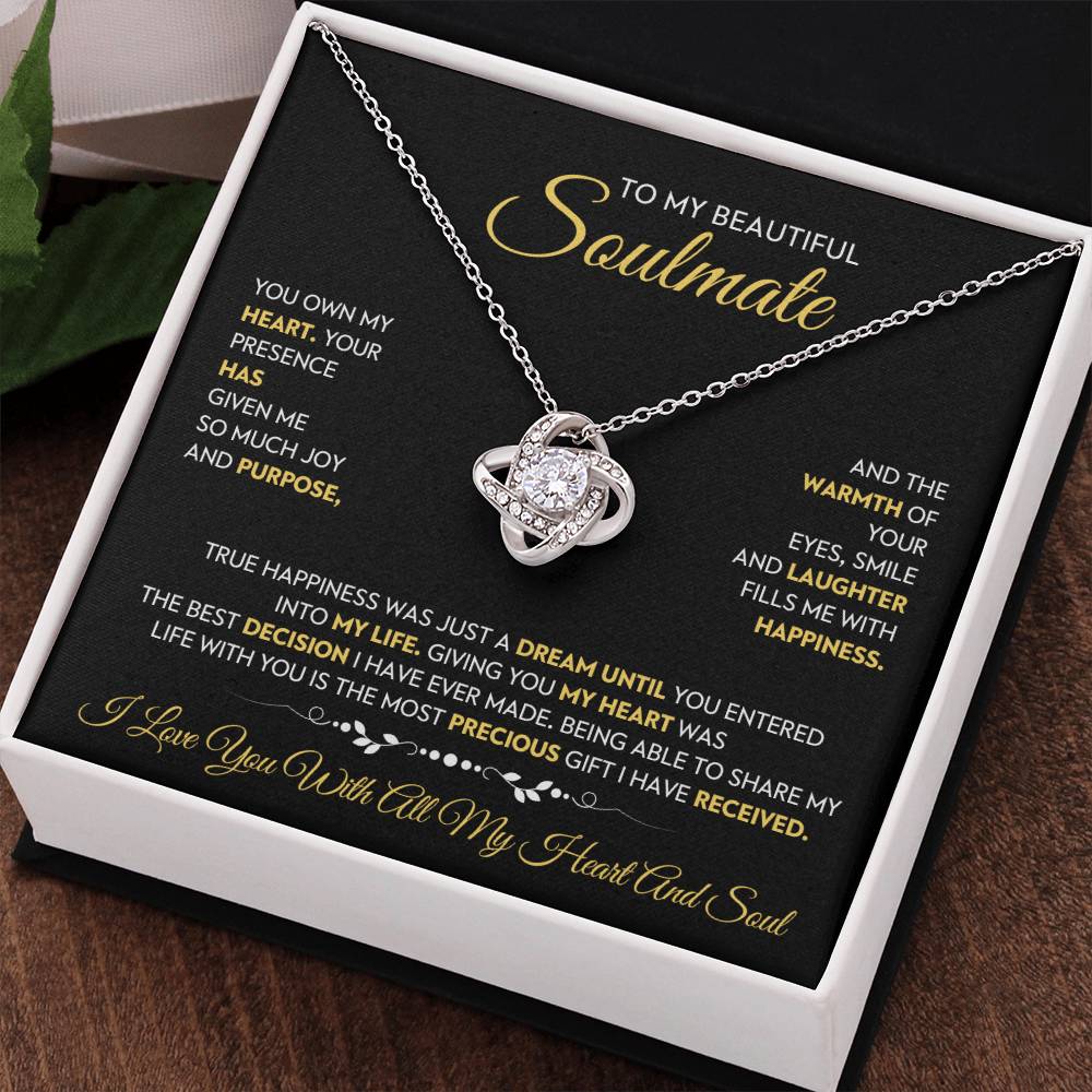 To My Beautiful Soulmate Love Knot Necklace – My Heart's Joy — product image 7