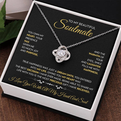 To My Beautiful Soulmate Love Knot Necklace – My Heart's Joy — product thumbnail 7