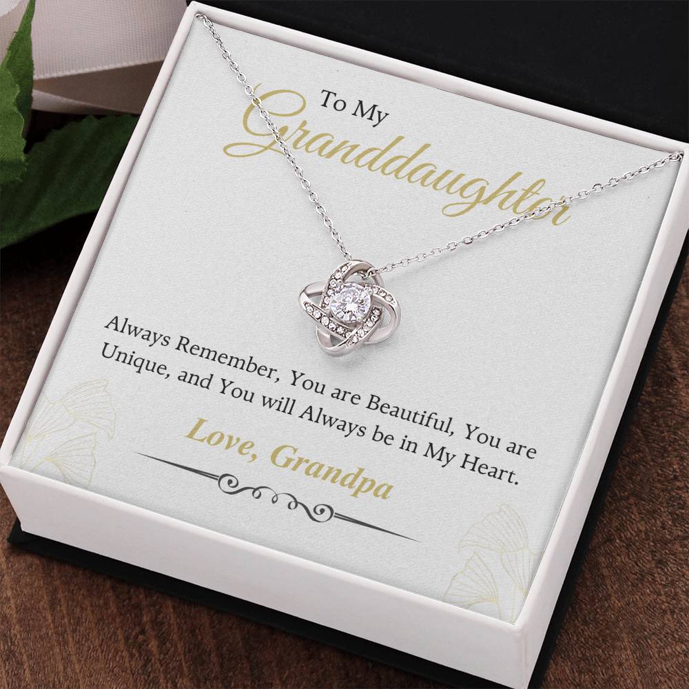 To My Beautiful Granddaughter Love Knot Necklace – Always Remember — product image 35