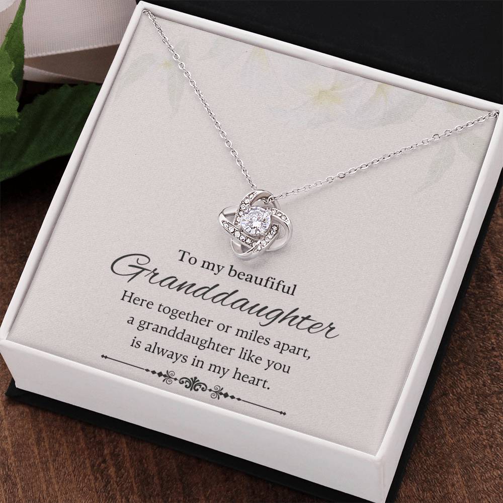 To My Granddaughter Love Knot Necklace – Together or Miles Apart — product image 17