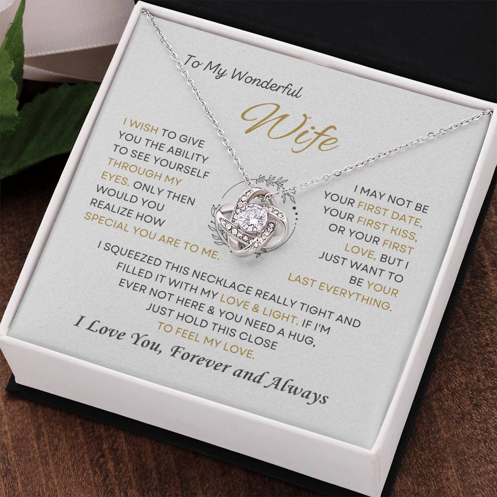 To My Wonderful Wife Love Knot Necklace – My Last Everything