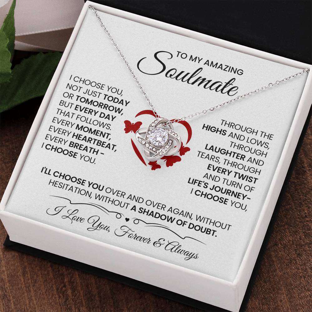 To My Amazing Soulmate Love Knot Necklace – I Choose You Always — product image 36
