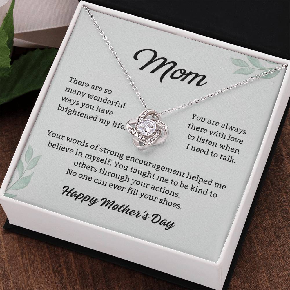 Mom Love Knot Necklace – Your Encouragement Made Me Strong