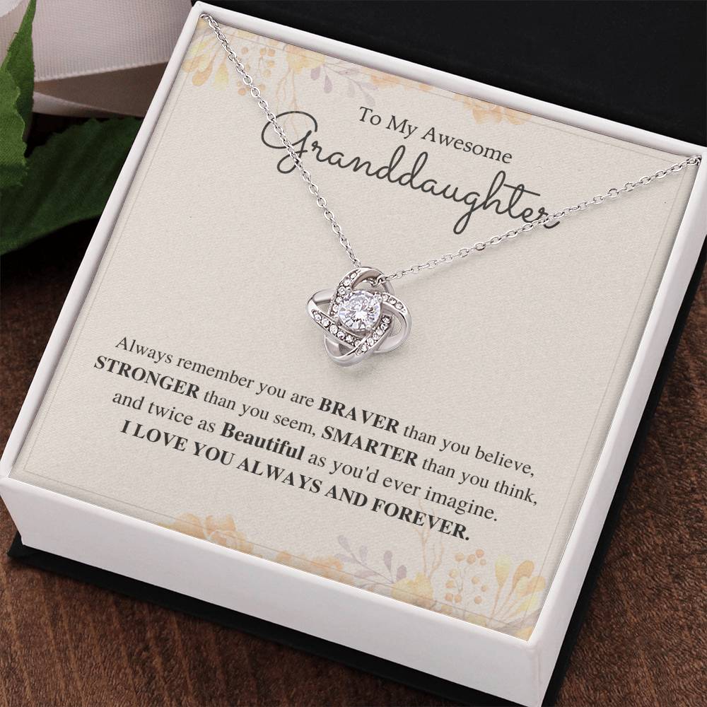 To My Granddaughter Love Knot Necklace – Always Remember You Are Loved — product image 17