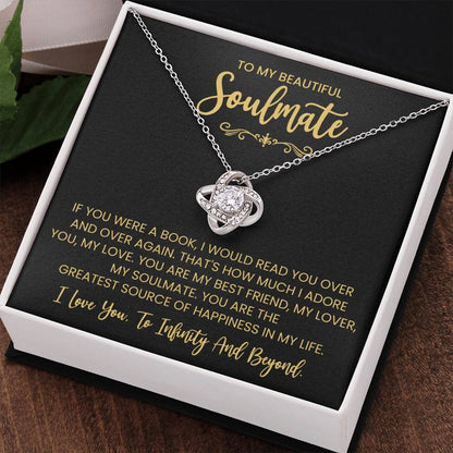 To My Beautiful Soulmate Love Knot Necklace – My Greatest Happiness — product thumbnail 1