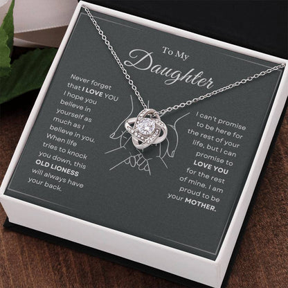 To My Daughter Love Knot Necklace – Old Lioness Gift from Mom