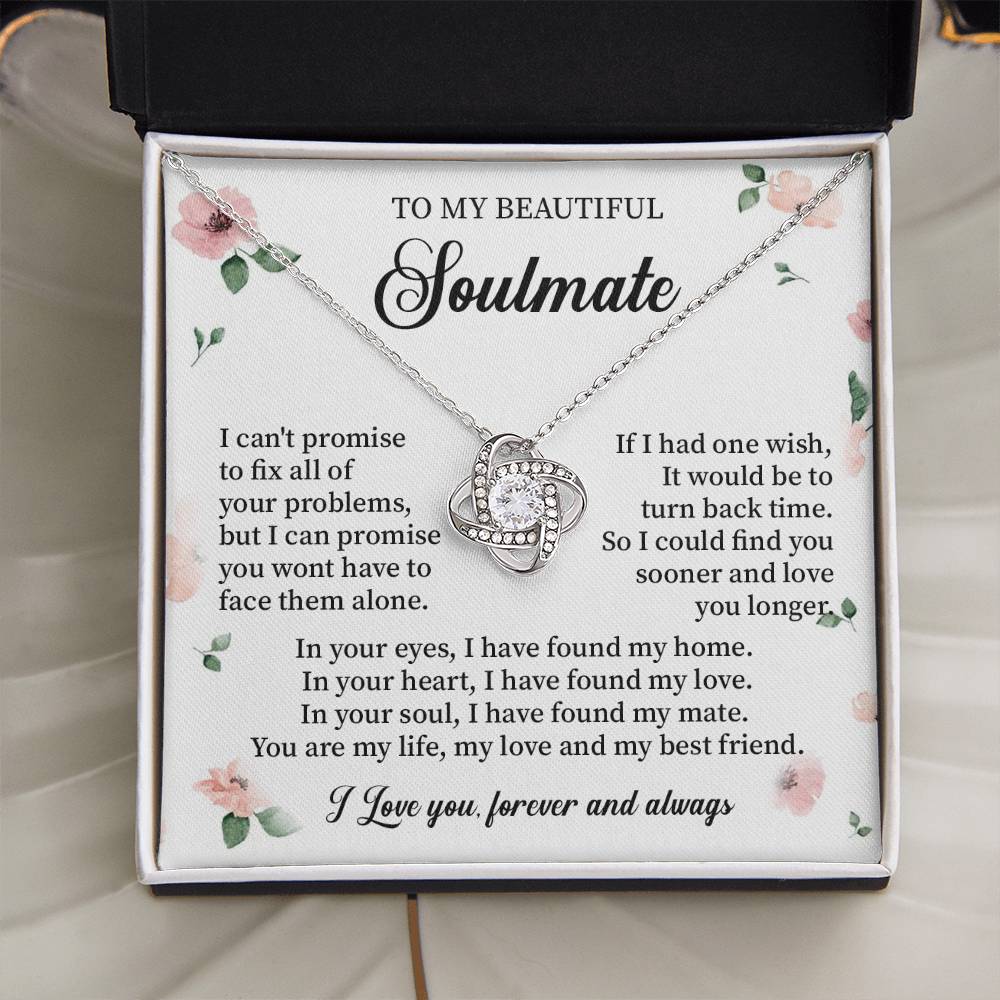 To My Beautiful soulmate necklace for women - my soulmate Love Knot ne