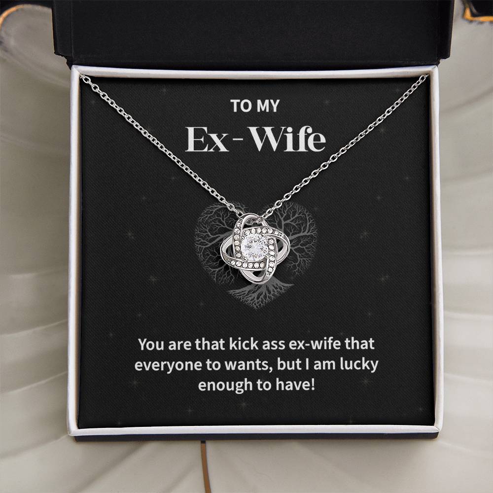 To My EX- Wife Gifts Beautiful Love Knot Necklace with Card for Ex-Wif