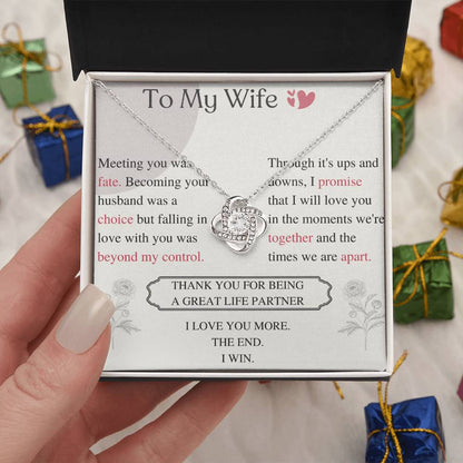 To My Wife Love Knot Necklace – My Great Life Partner