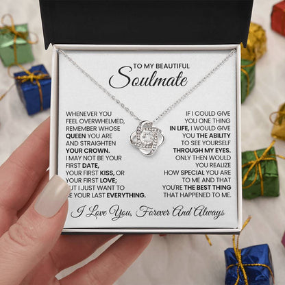 To My Beautiful Soulmate Love Knot Necklace – Straighten Your Crown — product thumbnail 26